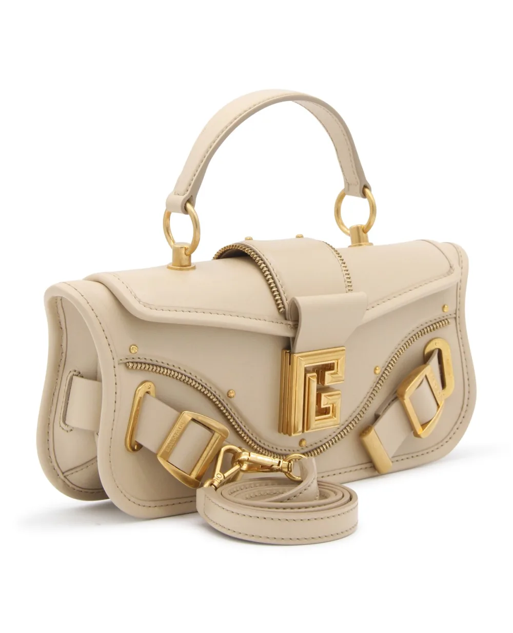 Кожаная сумка Blaze Pouch Balmain AN0AE795LSLX, бежевый цвет • Купить в интернет-магазине Kameron