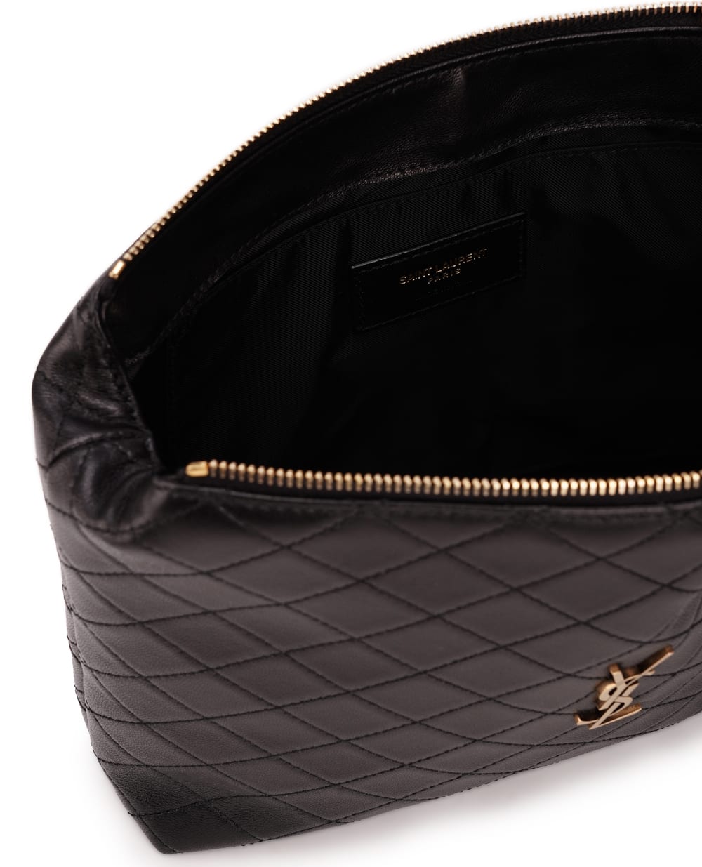 Кожаная косметичка Saint Laurent 733955-1EL07, черный цвет • Купить в интернет-магазине Kameron