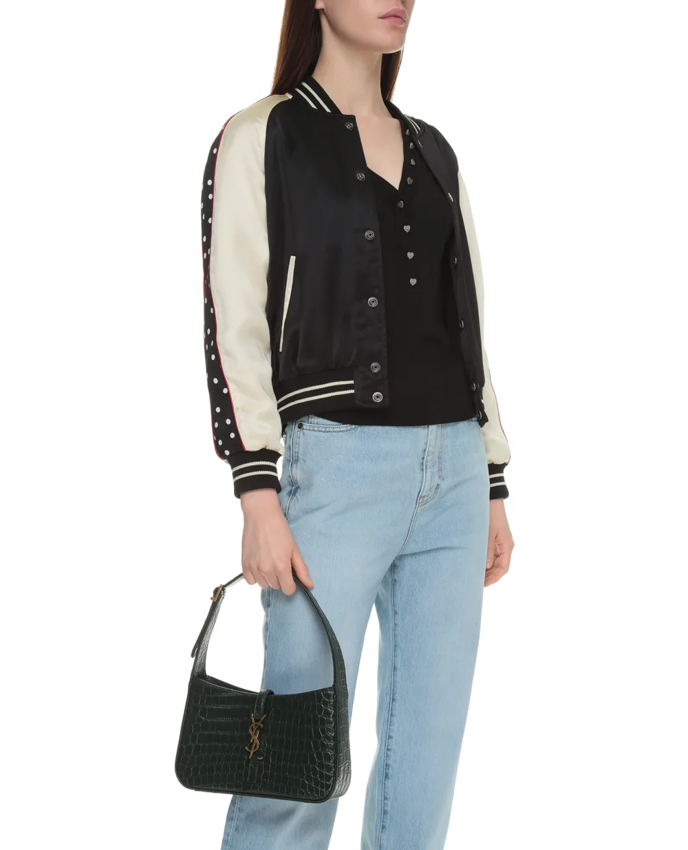 Кожаная сумка Le 5 à 7 Saint Laurent 657228-DZE0W, зеленый цвет • Купить в интернет-магазине Kameron