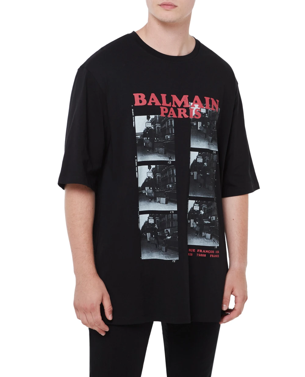 Футболка Balmain BH1EH015GD09, черный цвет • Купить в интернет-магазине Kameron