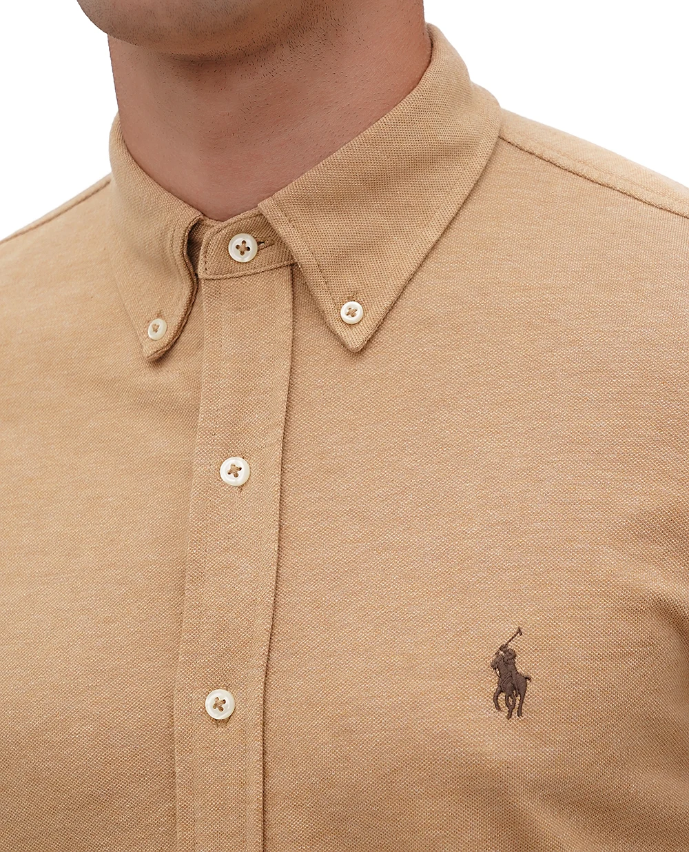 Рубашка Polo Ralph Lauren 710654408115, бежевый цвет • Купить в интернет-магазине Kameron