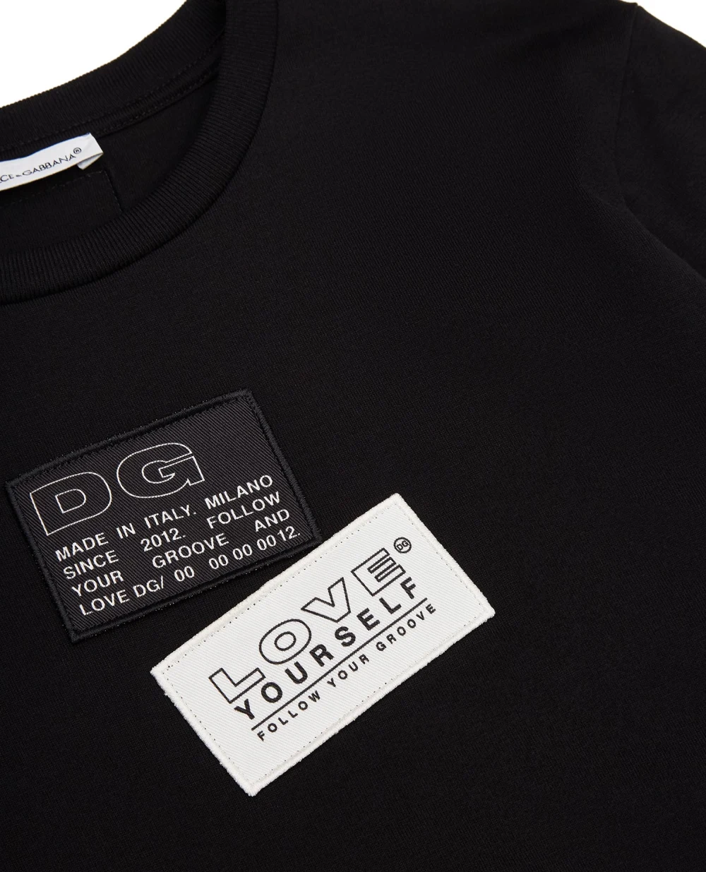 Лонгслив Dolce&Gabbana Kids L4JTCY-G7YIK-B, черный цвет • Купить в интернет-магазине Kameron