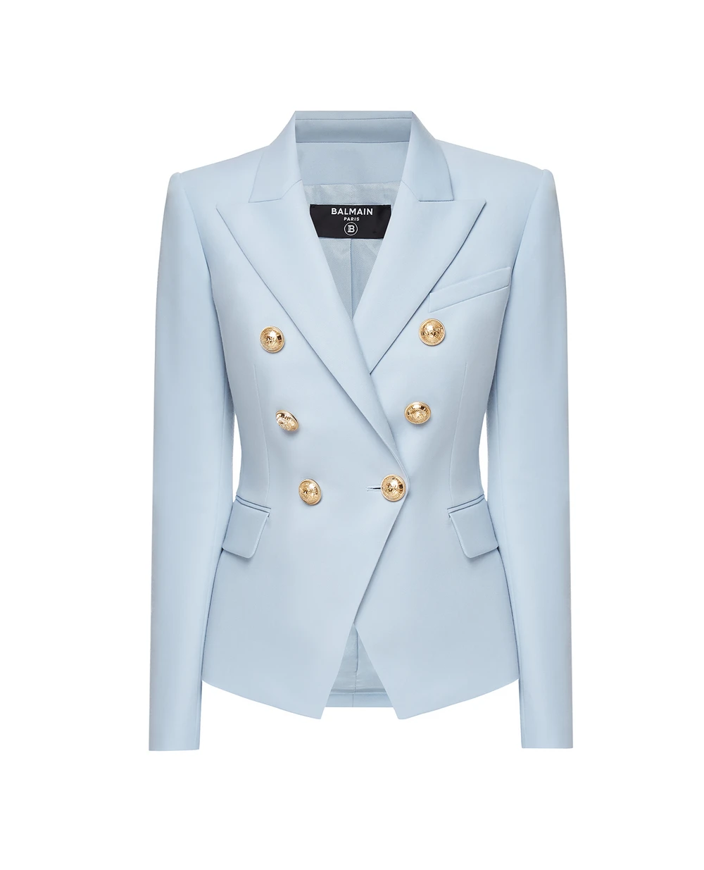 Шерстяной жакет Balmain WF1SG000167L-S, голубой цвет • Купить в интернет-магазине Kameron