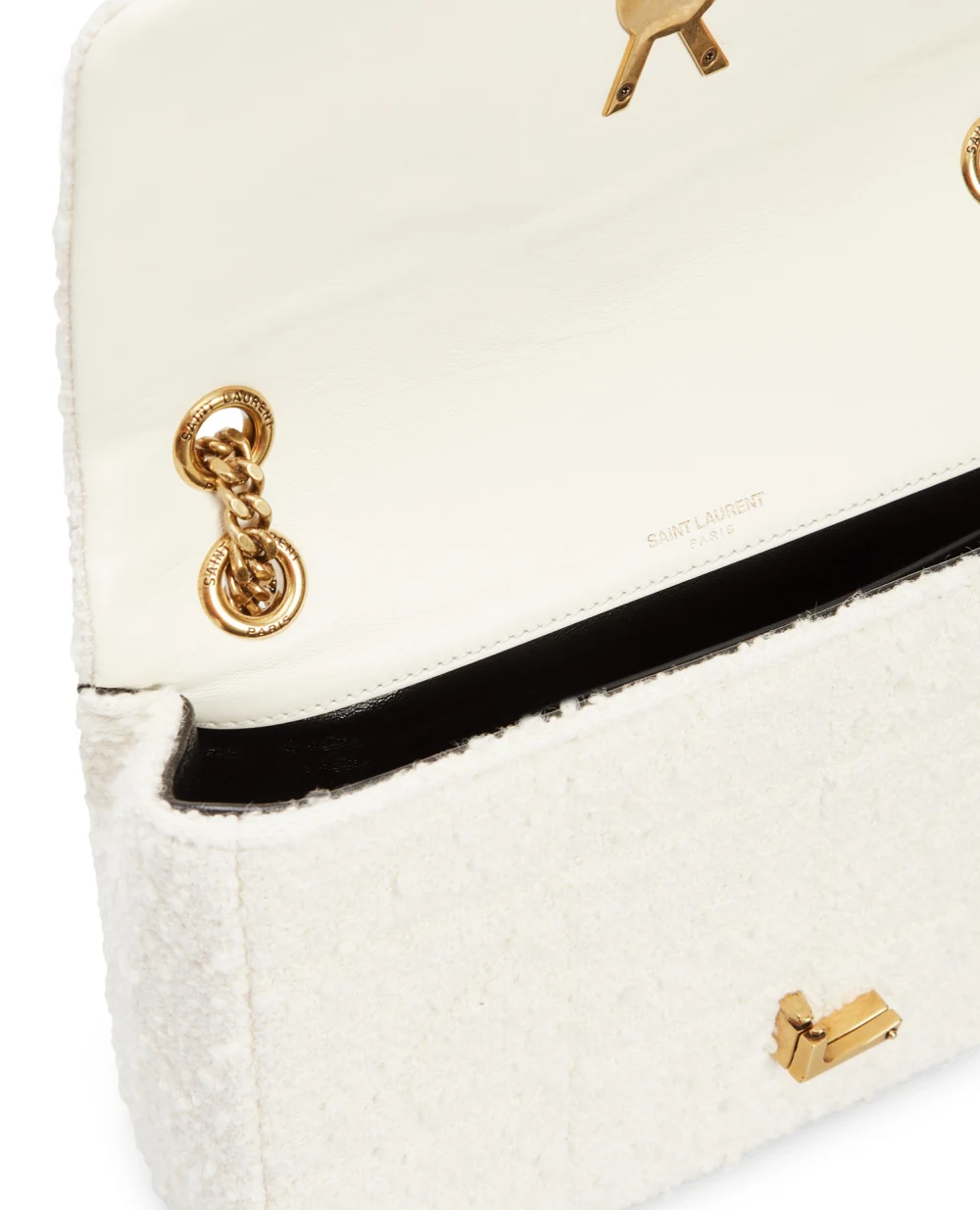 Шерстяная сумка Jamie medium Saint Laurent 634820-2RL37, белый цвет • Купить в интернет-магазине Kameron