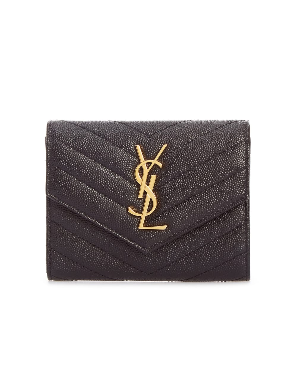 Шкіряний гаманець Saint Laurent 403943-BOW01, чорний колір • Купити в інтернет-магазині Kameron