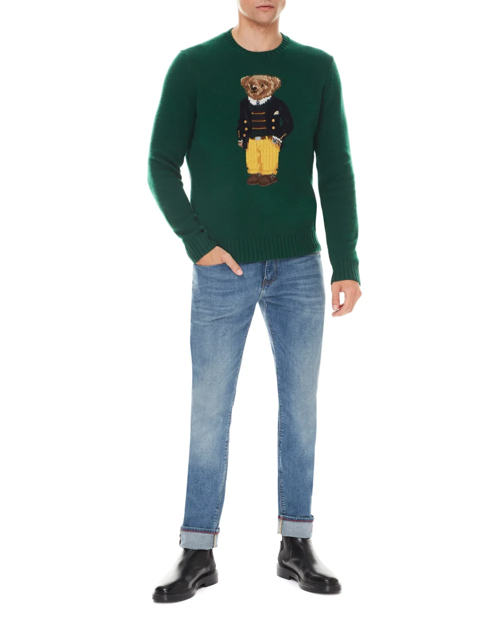 Шерстяной свитер Polo Ralph Lauren 710850566001, зеленый цвет • Купить в интернет-магазине Kameron