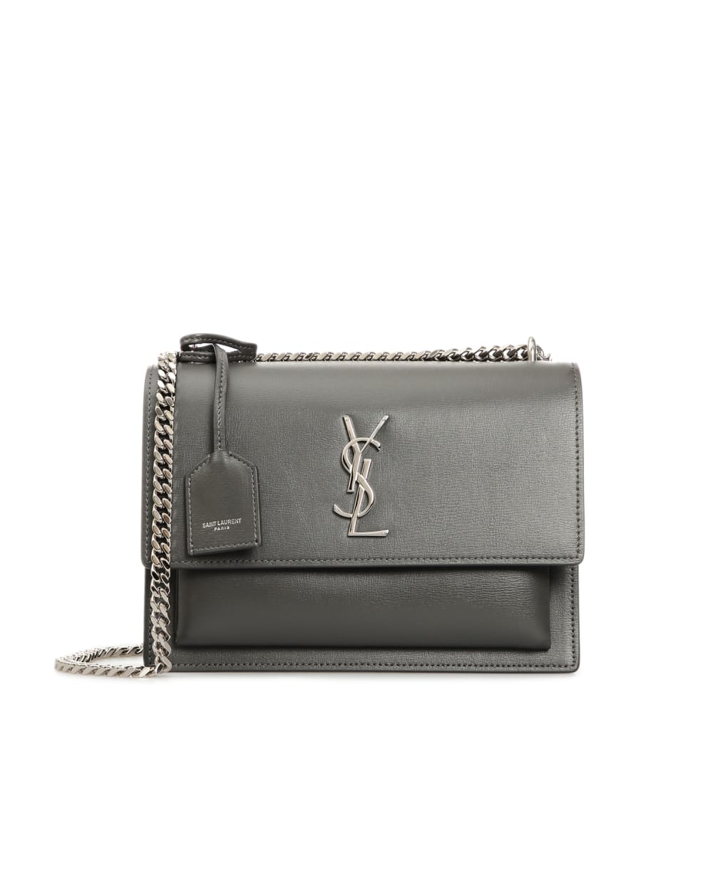 Кожаная сумка Sunset Medium Saint Laurent 442906-D420N-, серый цвет • Купить в интернет-магазине Kameron