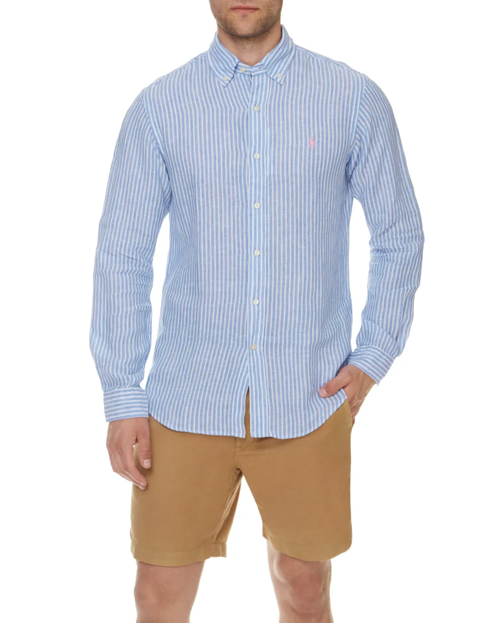 Рубашка Polo Ralph Lauren 710837274001, голубой цвет • Купить в интернет-магазине Kameron