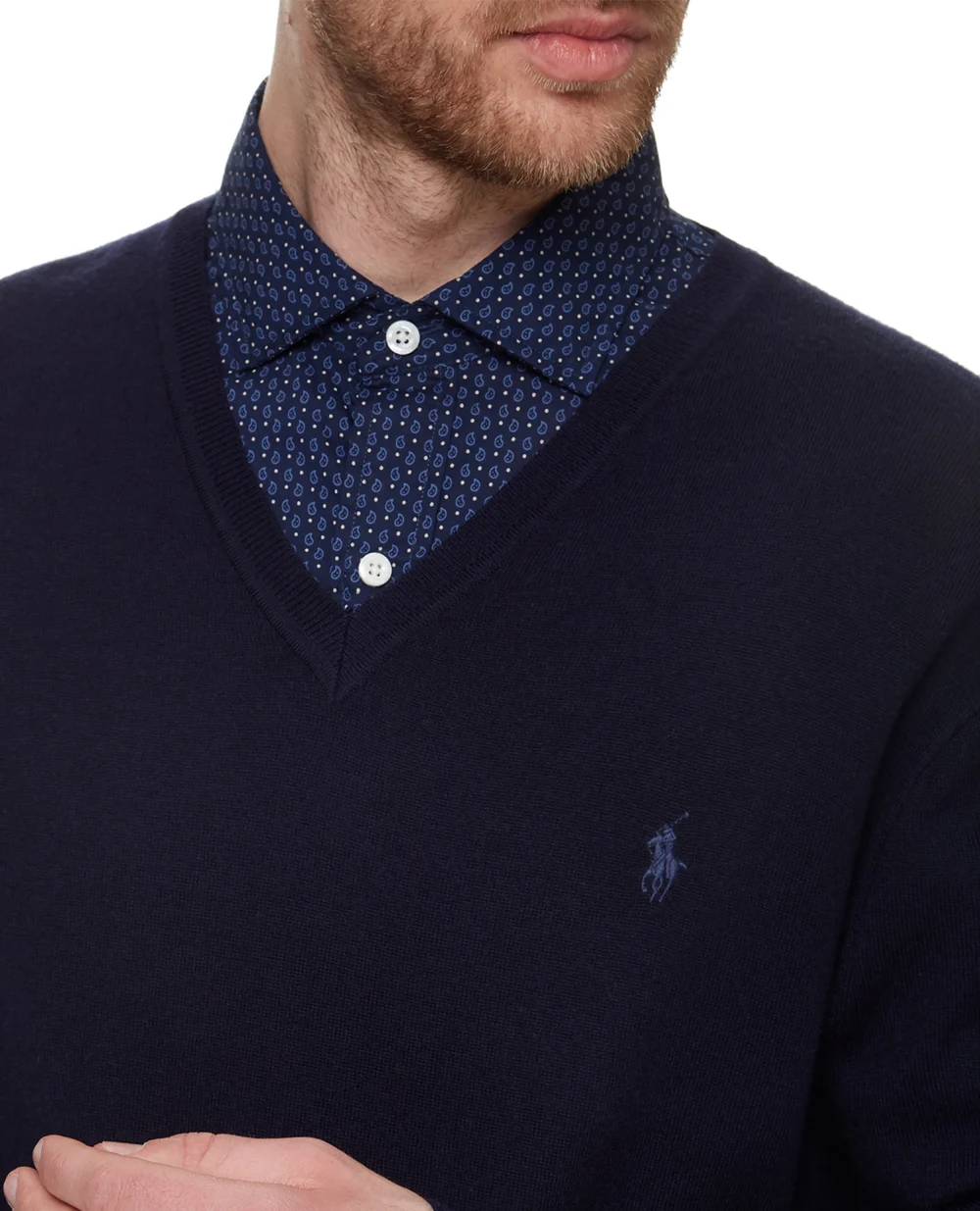 Шерстяной пуловер Polo Ralph Lauren 714347004, синий цвет • Купить в интернет-магазине Kameron