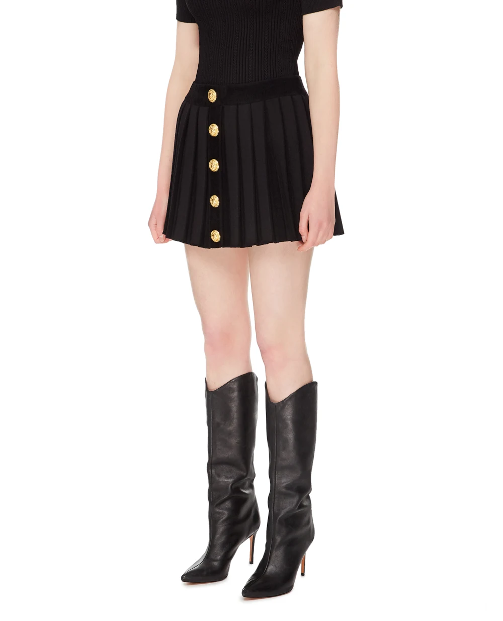 Юбка Balmain YF1LB478KC37, черный цвет • Купить в интернет-магазине Kameron