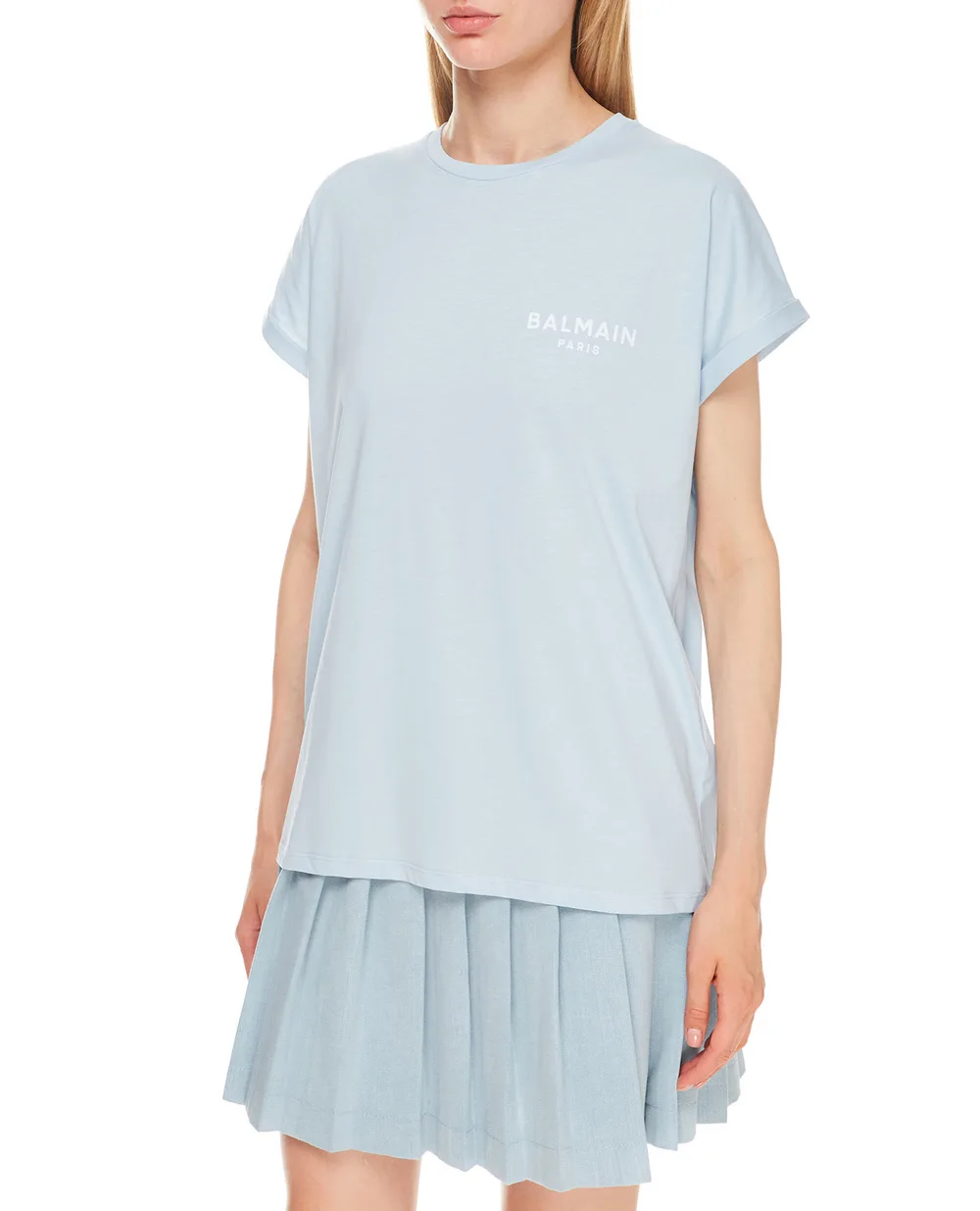 Футболка Balmain WF1EF010B013-S, голубой цвет • Купить в интернет-магазине Kameron