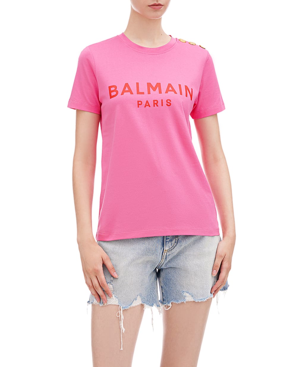 Футболка Balmain BF1EF005BB02, розовый цвет • Купить в интернет-магазине Kameron