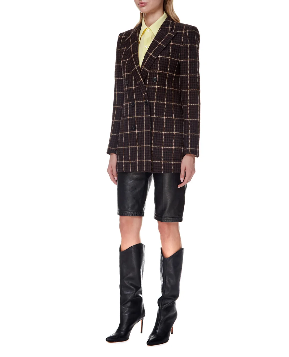 Шерстяной блейзер Saint Laurent 667857-Y3D10, коричневый цвет • Купить в интернет-магазине Kameron