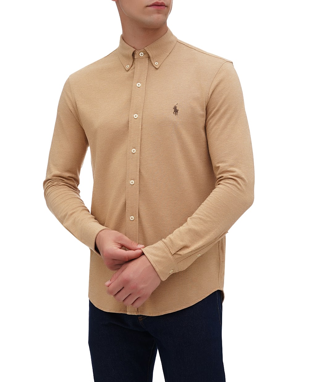 Рубашка Polo Ralph Lauren 710654408115, бежевый цвет • Купить в интернет-магазине Kameron