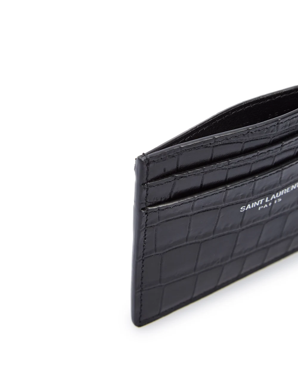 Кожаная визитница Saint Laurent 375946-DZE0E-, черный цвет • Купить в интернет-магазине Kameron