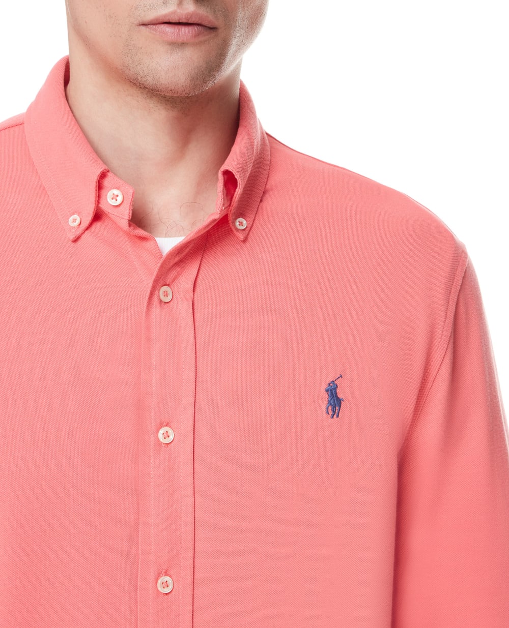 Рубашка Polo Ralph Lauren 710654408071, коралловый цвет • Купить в интернет-магазине Kameron