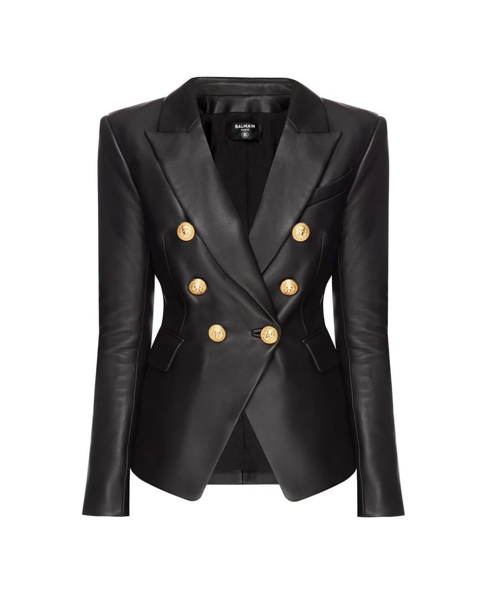 Кожаный жакет Balmain YF1SG000LB24, черный цвет • Купить в интернет-магазине Kameron