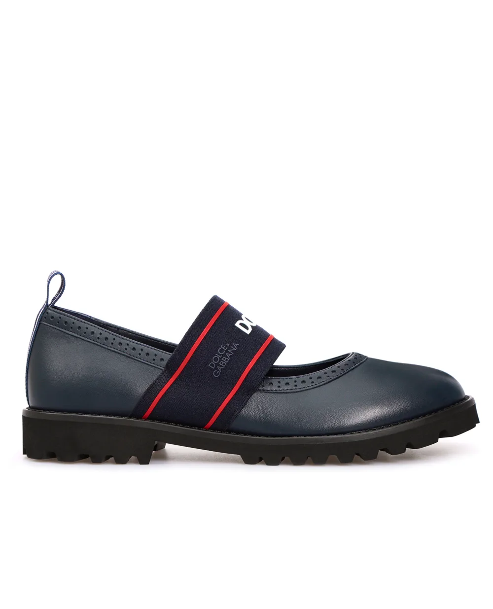 Кожаные туфли Dolce&Gabbana Kids D10960-AW087-L, темно-синий цвет • Купить в интернет-магазине Kameron