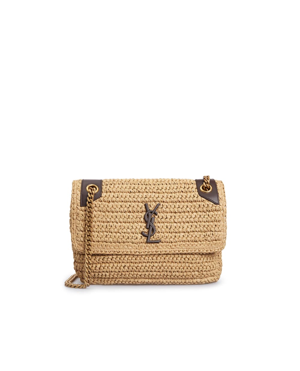 Плетеная сумка Niki Medium Saint Laurent 633187-GG66W, бежевый цвет • Купить в интернет-магазине Kameron