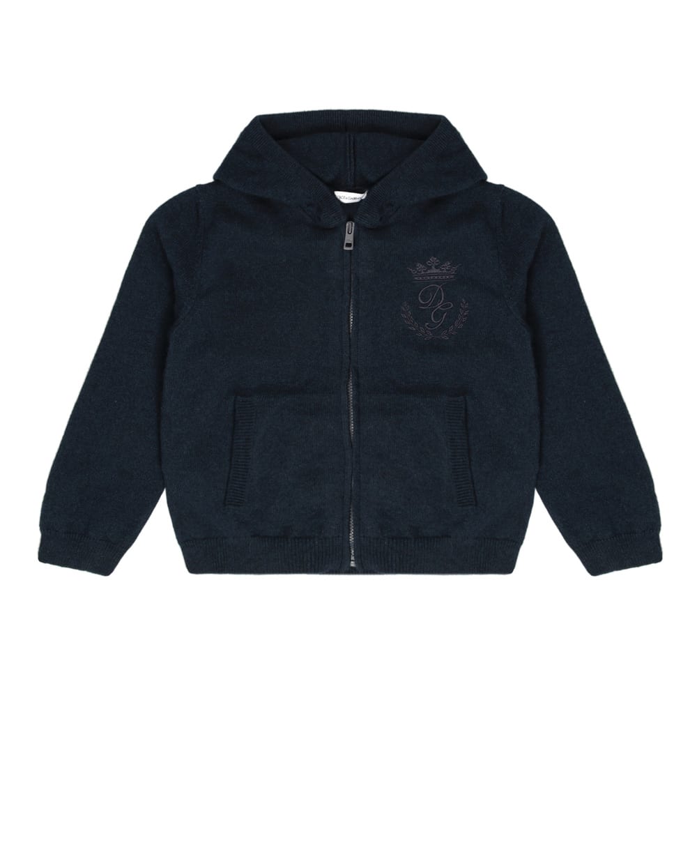 Кашемировое худи Dolce&Gabbana Kids L4KW21-JAW00-B, синий цвет • Купить в интернет-магазине Kameron