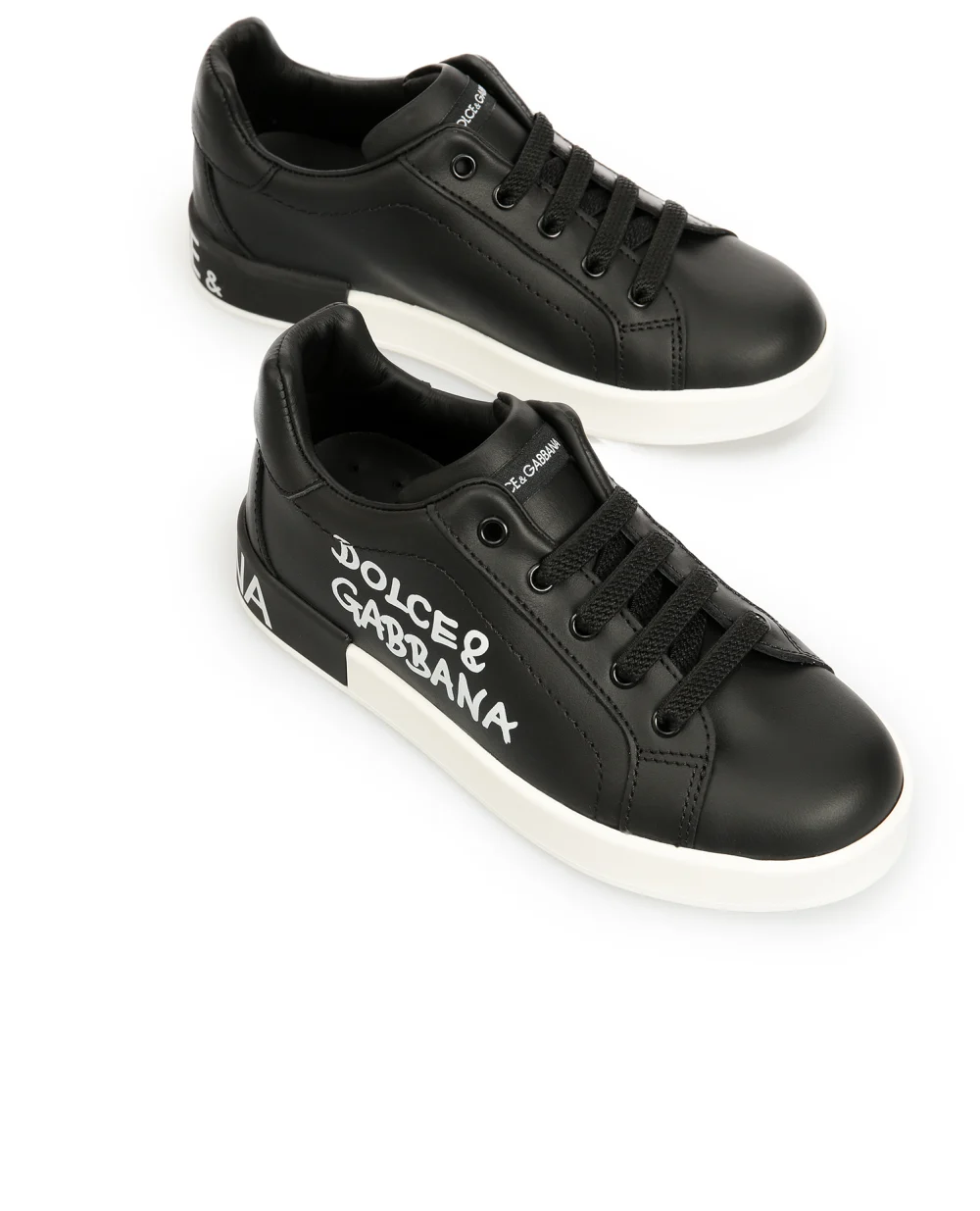 Кожаные сникеры Bambino Dolce&Gabbana Kids D10806-AB271-S, черный цвет • Купить в интернет-магазине Kameron