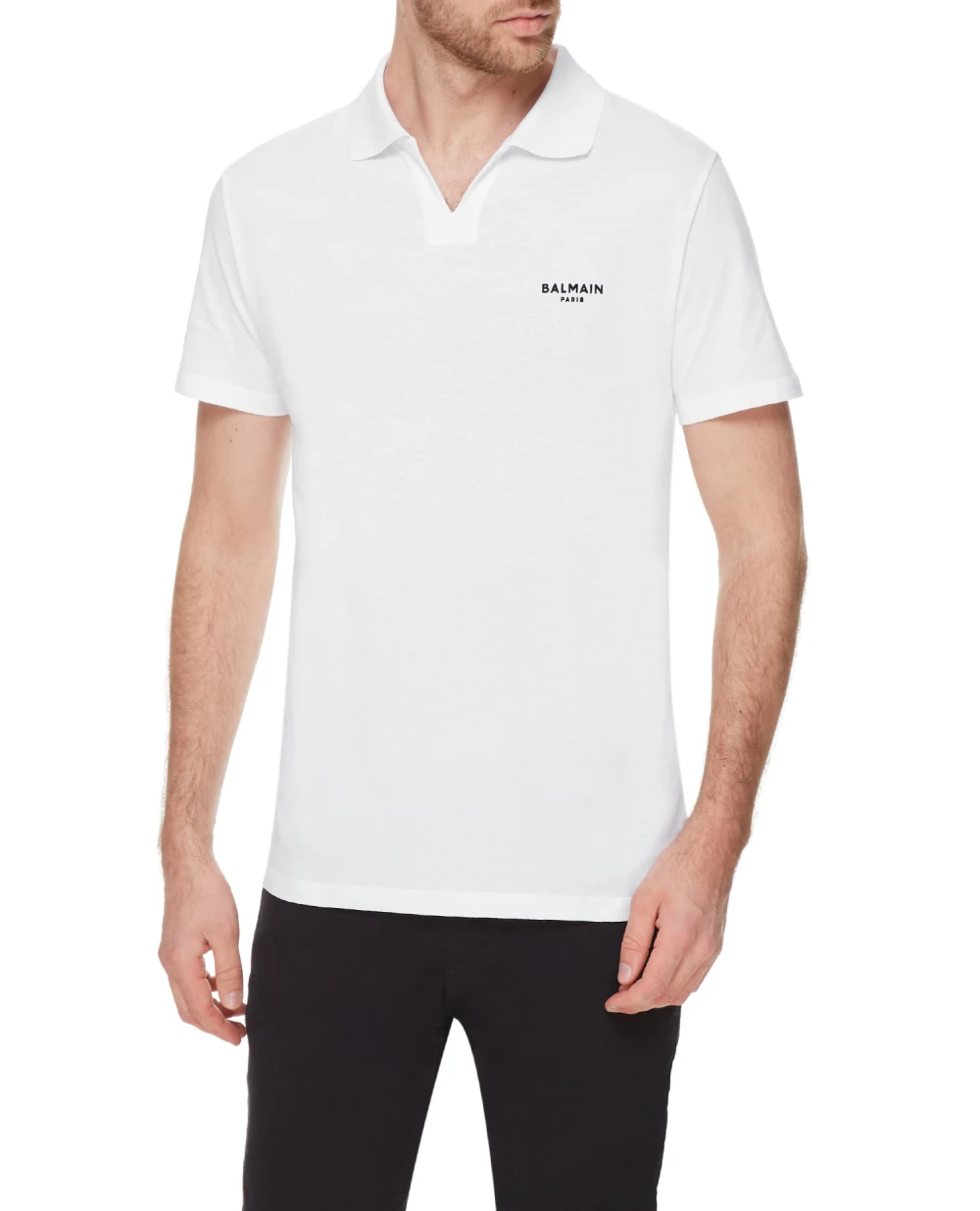 Поло Balmain XH1GB005BB04, белый цвет • Купить в интернет-магазине Kameron