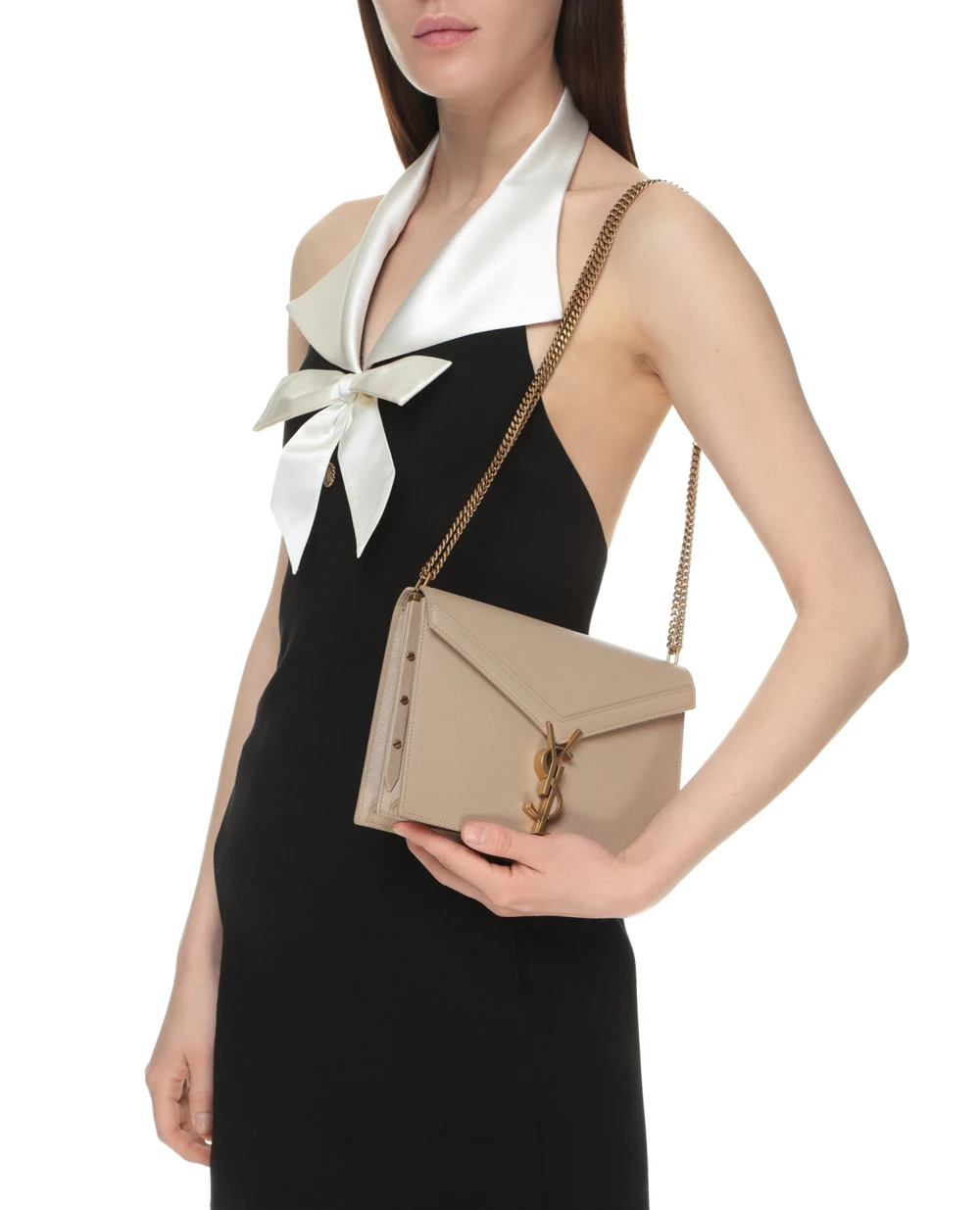 Кожаная сумка Cassandra Saint Laurent 532750-BOW0W, бежевый цвет • Купить в интернет-магазине Kameron