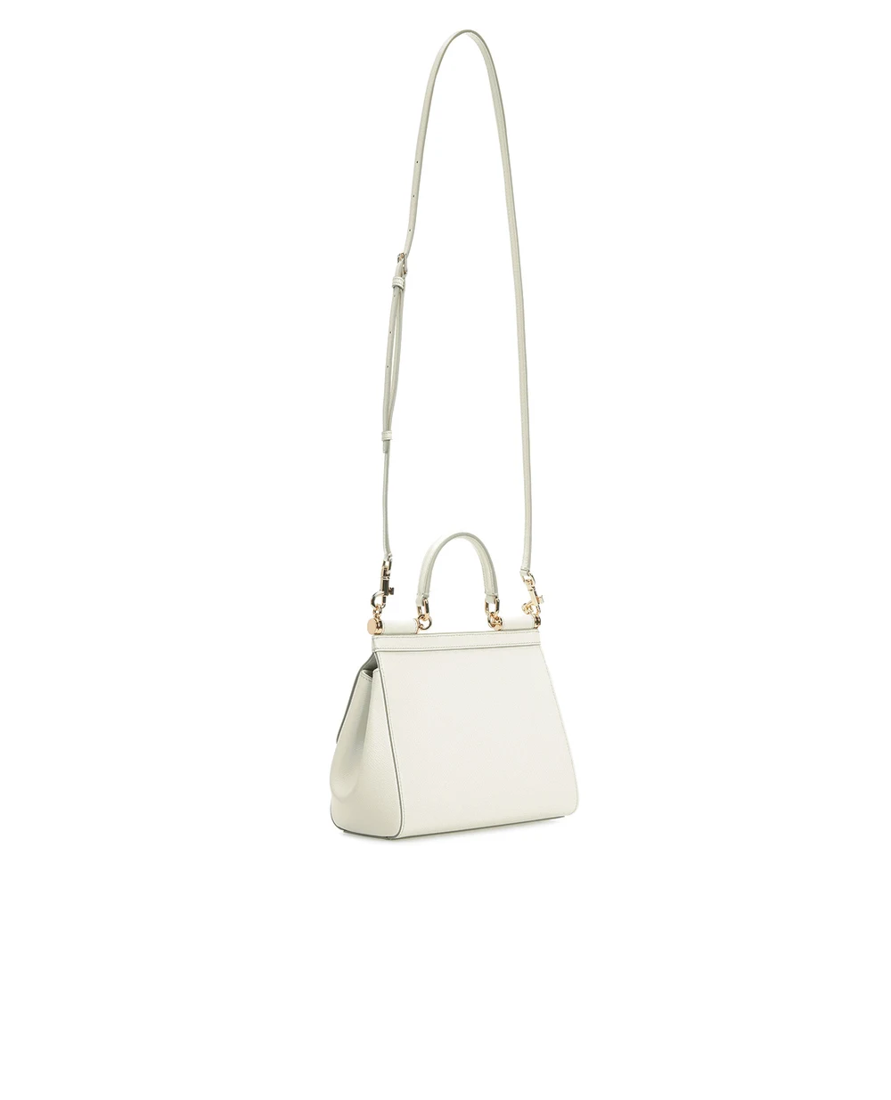 Шкіряна сумка Sicily Medium Dolce&Gabbana BB6003-A1001, білий колір • Купити в інтернет-магазині Kameron