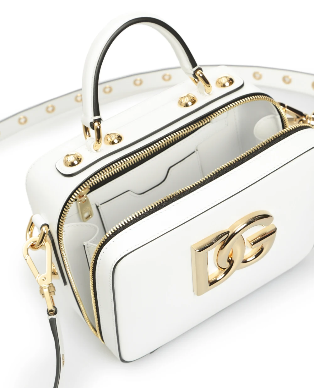 Кожаная сумка 3.5 Dolce&Gabbana BB7092-AW576, белый цвет • Купить в интернет-магазине Kameron