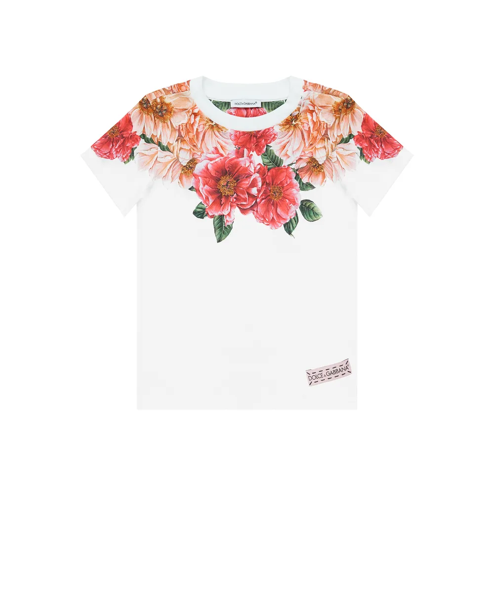 Детская футболка Dolce&Gabbana Kids L2JTAZ-G7WTM, белый цвет • Купить в интернет-магазине Kameron