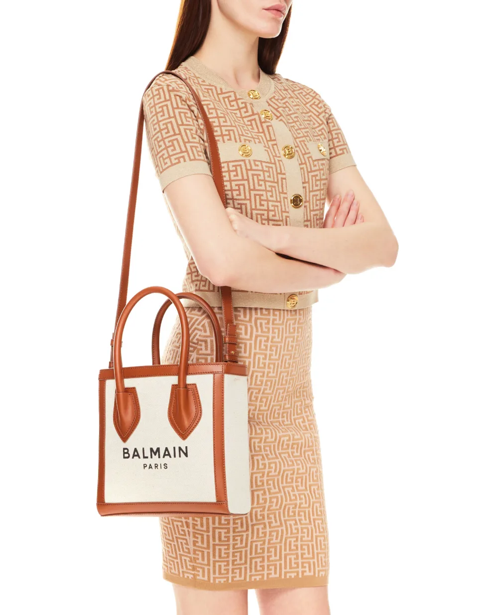 Сумка B-Army 26 Balmain XN1FA660TCFN, бежевый цвет • Купить в интернет-магазине Kameron