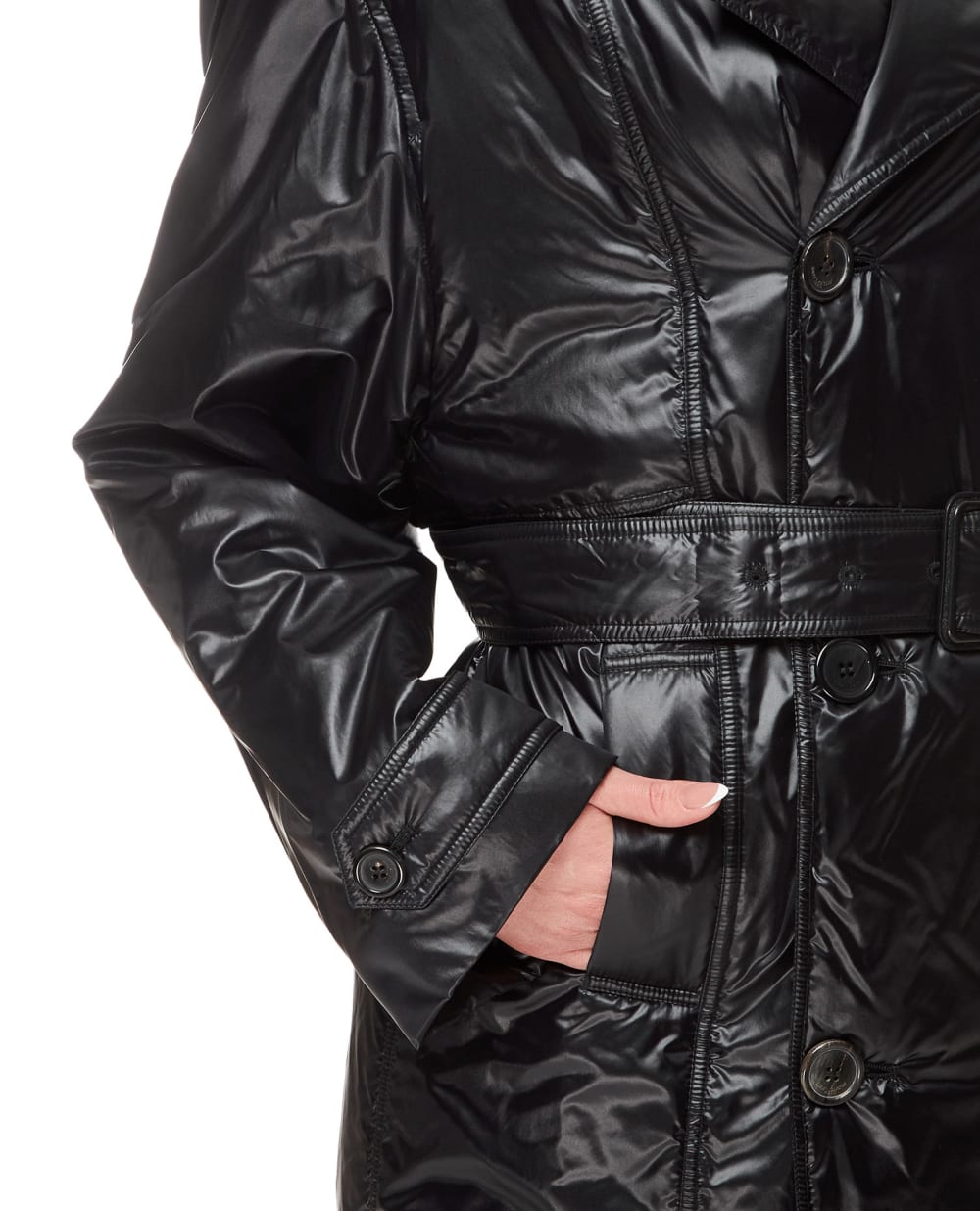 Тренч Saint Laurent 711494-Y5F65, черный цвет • Купить в интернет-магазине Kameron