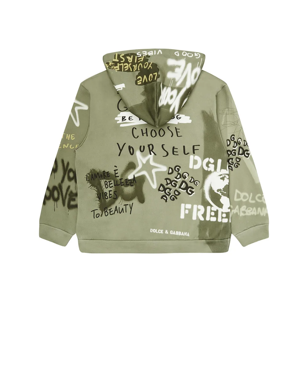 Худи Dolce&Gabbana Kids L4JWBV-G7BJ5-B, зеленый цвет • Купить в интернет-магазине Kameron