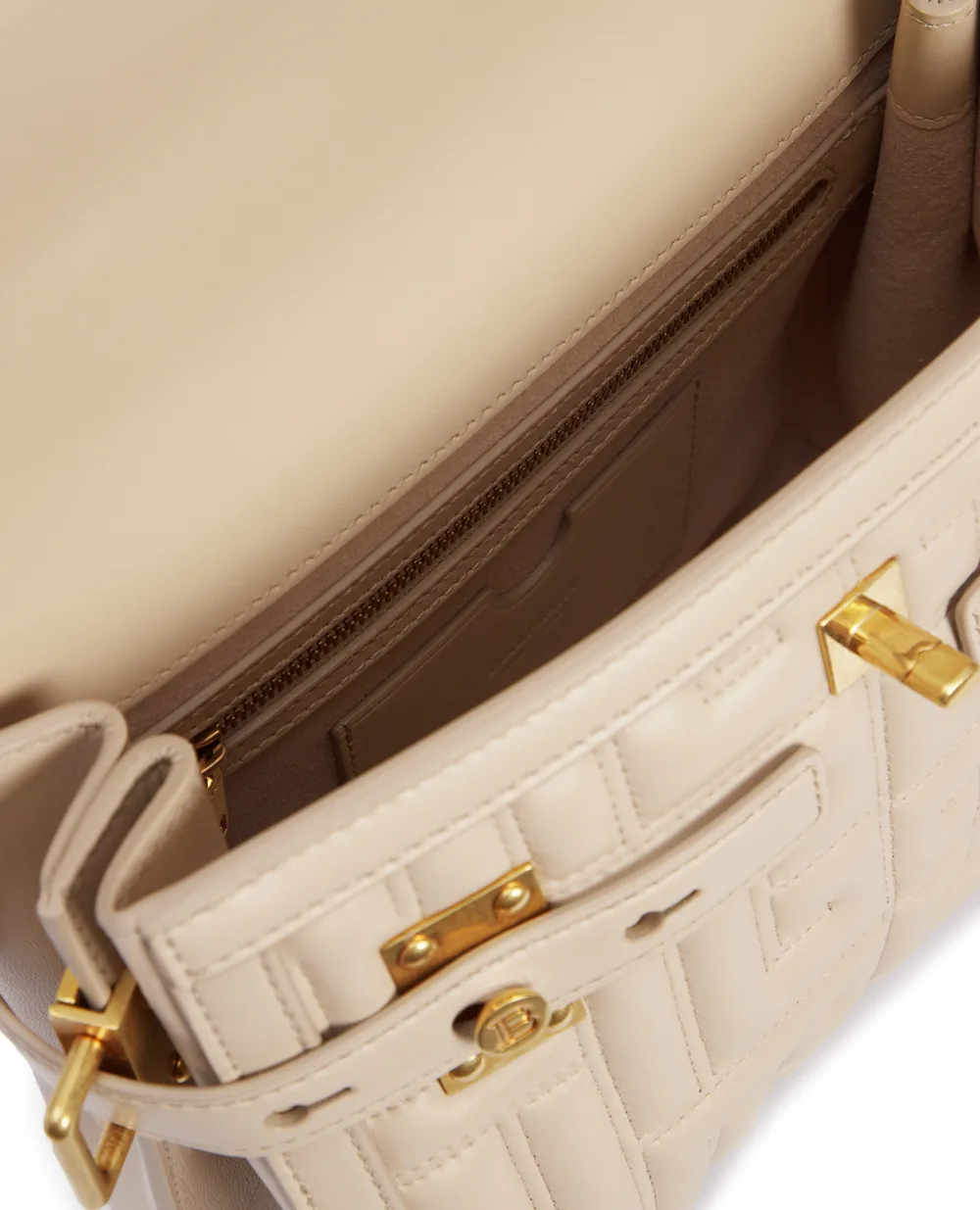Кожаная сумка B-Buzz 23 Balmain AN0DB530LNDV, бежевый цвет • Купить в интернет-магазине Kameron