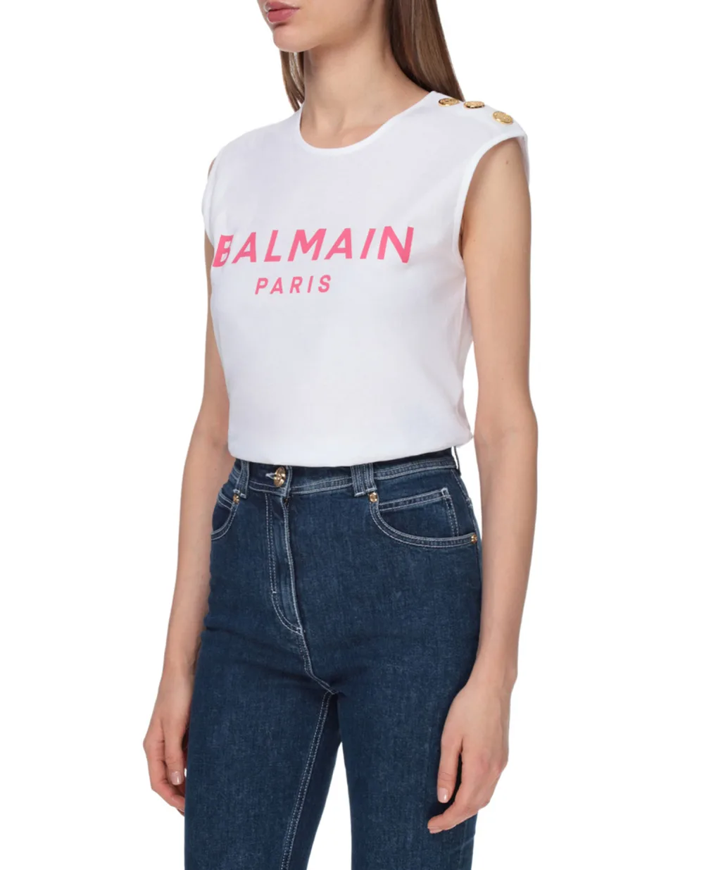 Топ Balmain VF11000B001, белый цвет • Купить в интернет-магазине Kameron