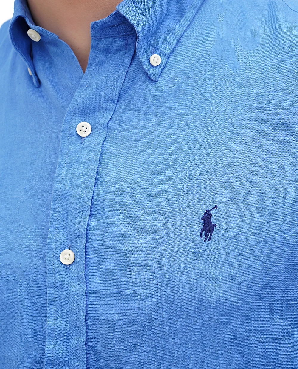 Льняная рубашка Polo Ralph Lauren 710794141020, голубой цвет • Купить в интернет-магазине Kameron