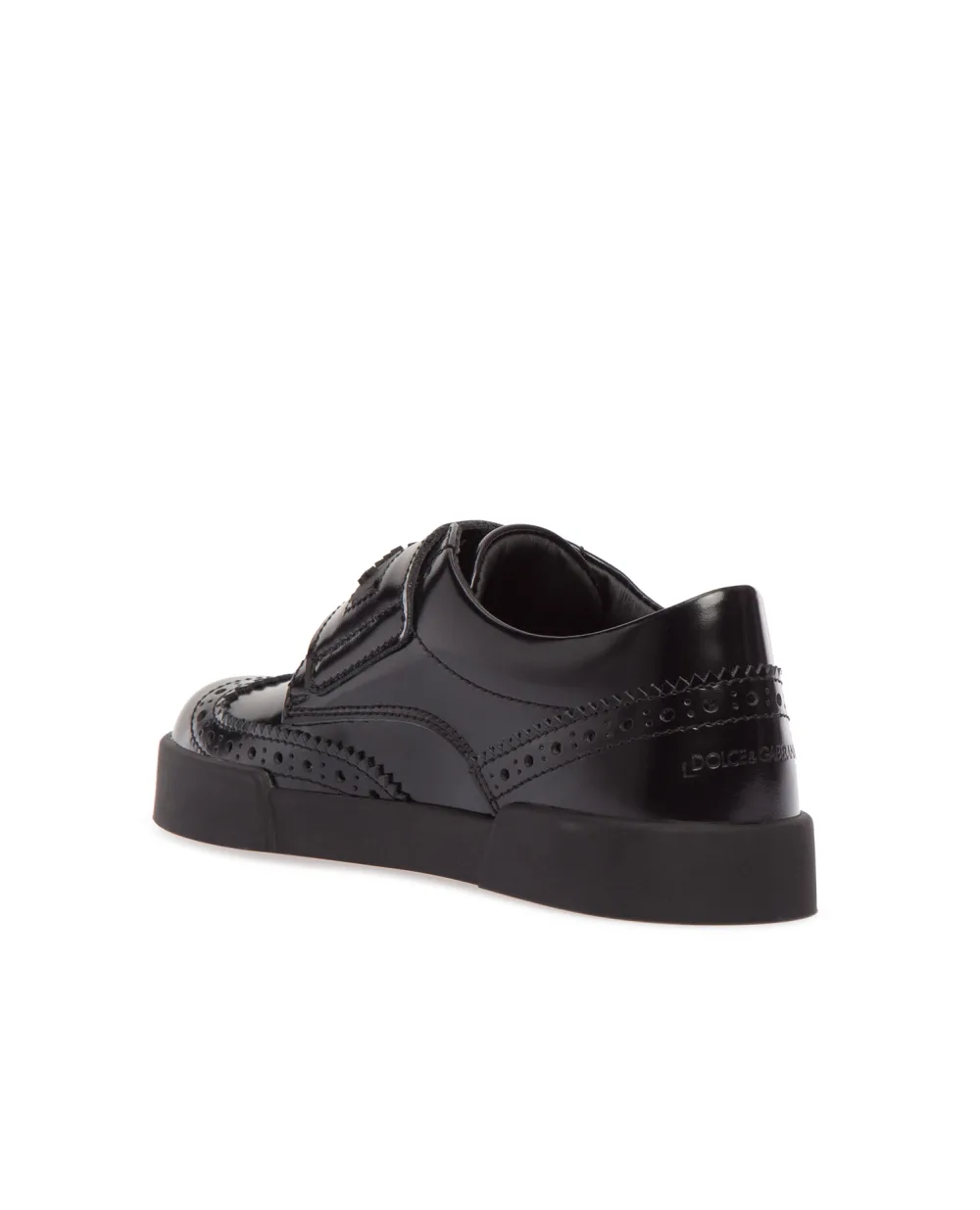 Детские кожаные броги Dolce&Gabbana Kids DA0725-A1428-S-, черный цвет • Купить в интернет-магазине Kameron
