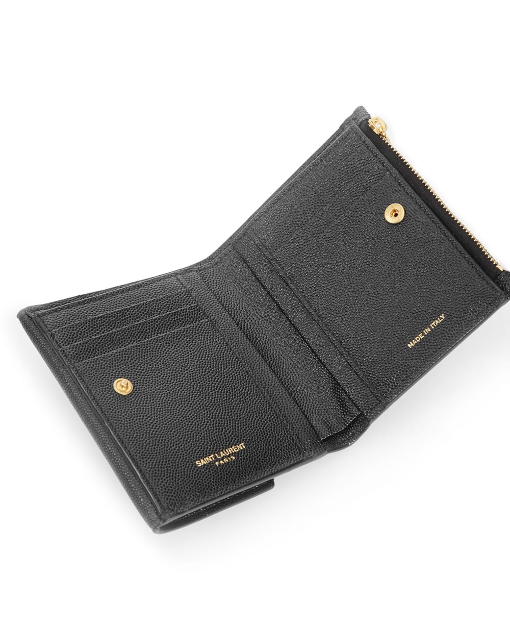 Кожаный кошелек Saint Laurent 582296-1GF0J, черный цвет • Купить в интернет-магазине Kameron