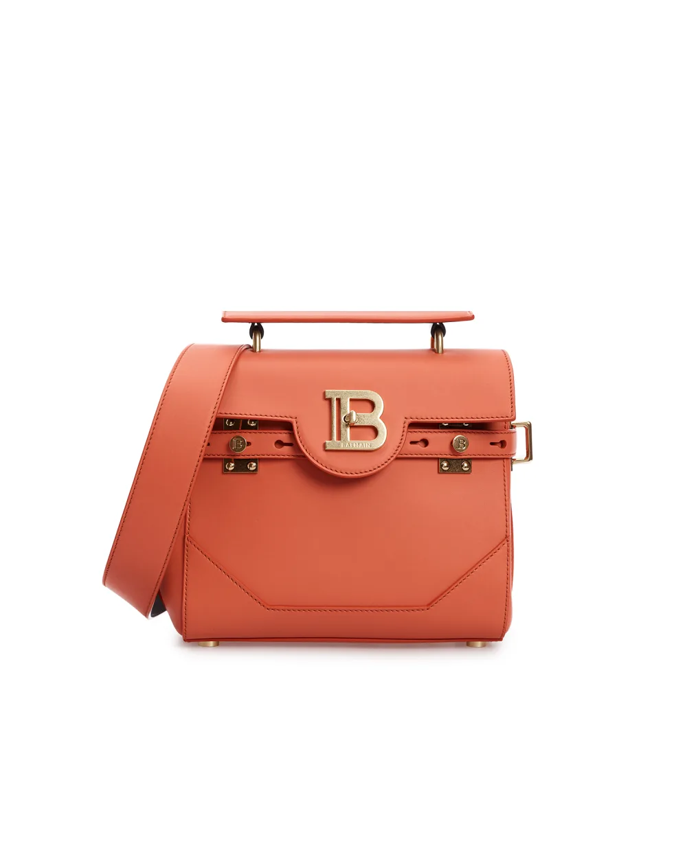 Кожаная сумка B-Buzz 23 Balmain VN0DB526LVPT, коралловый цвет • Купить в интернет-магазине Kameron