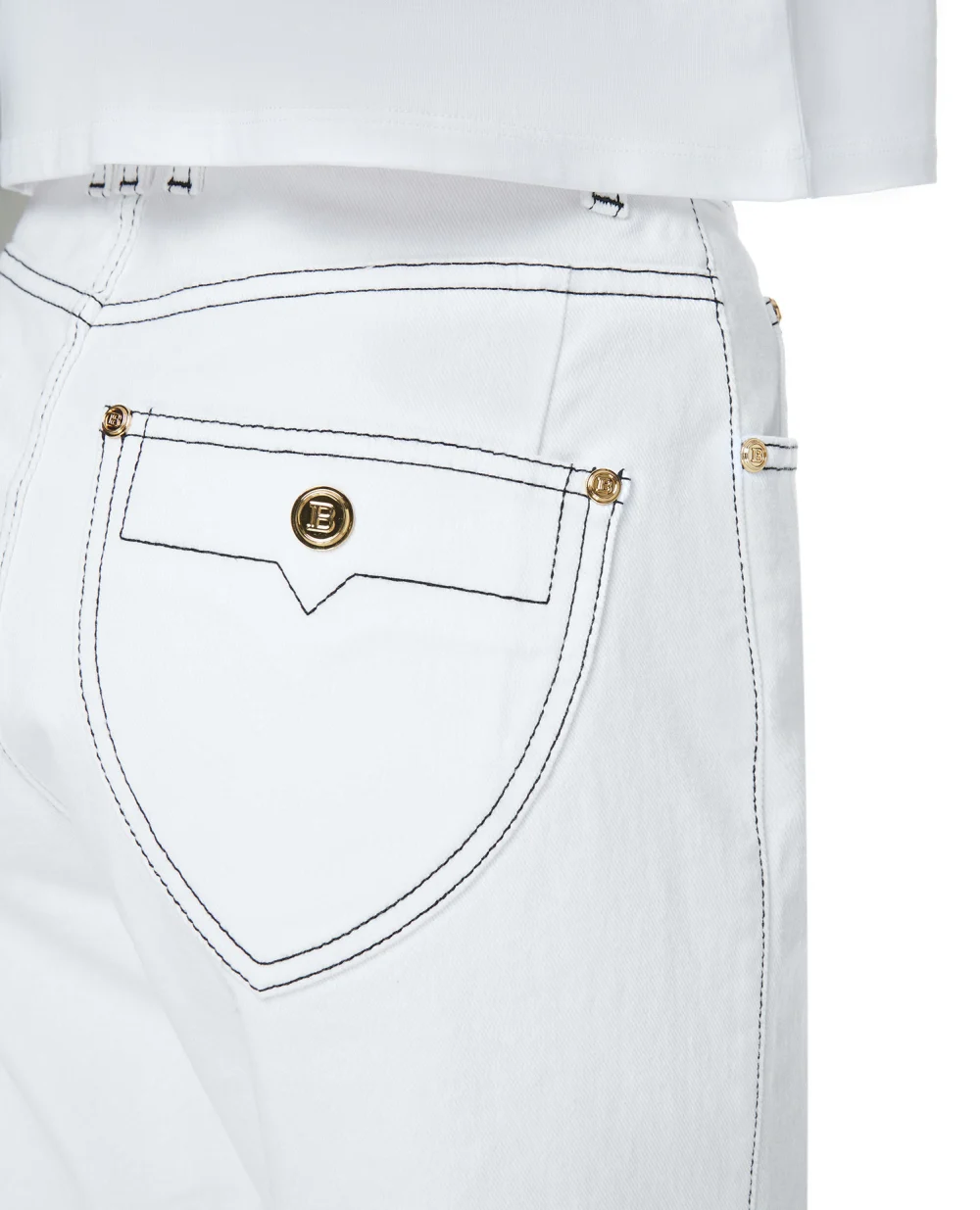 Джинсы Balmain VF15700D087, белый цвет • Купить в интернет-магазине Kameron