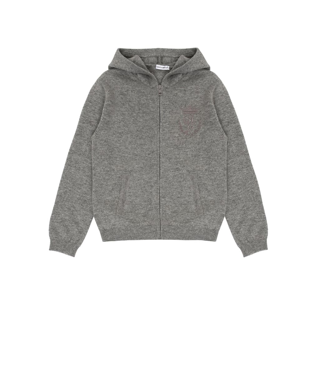 Кашемировое худи Dolce&Gabbana Kids L4KW21-JAW00-B, серый цвет • Купить в интернет-магазине Kameron
