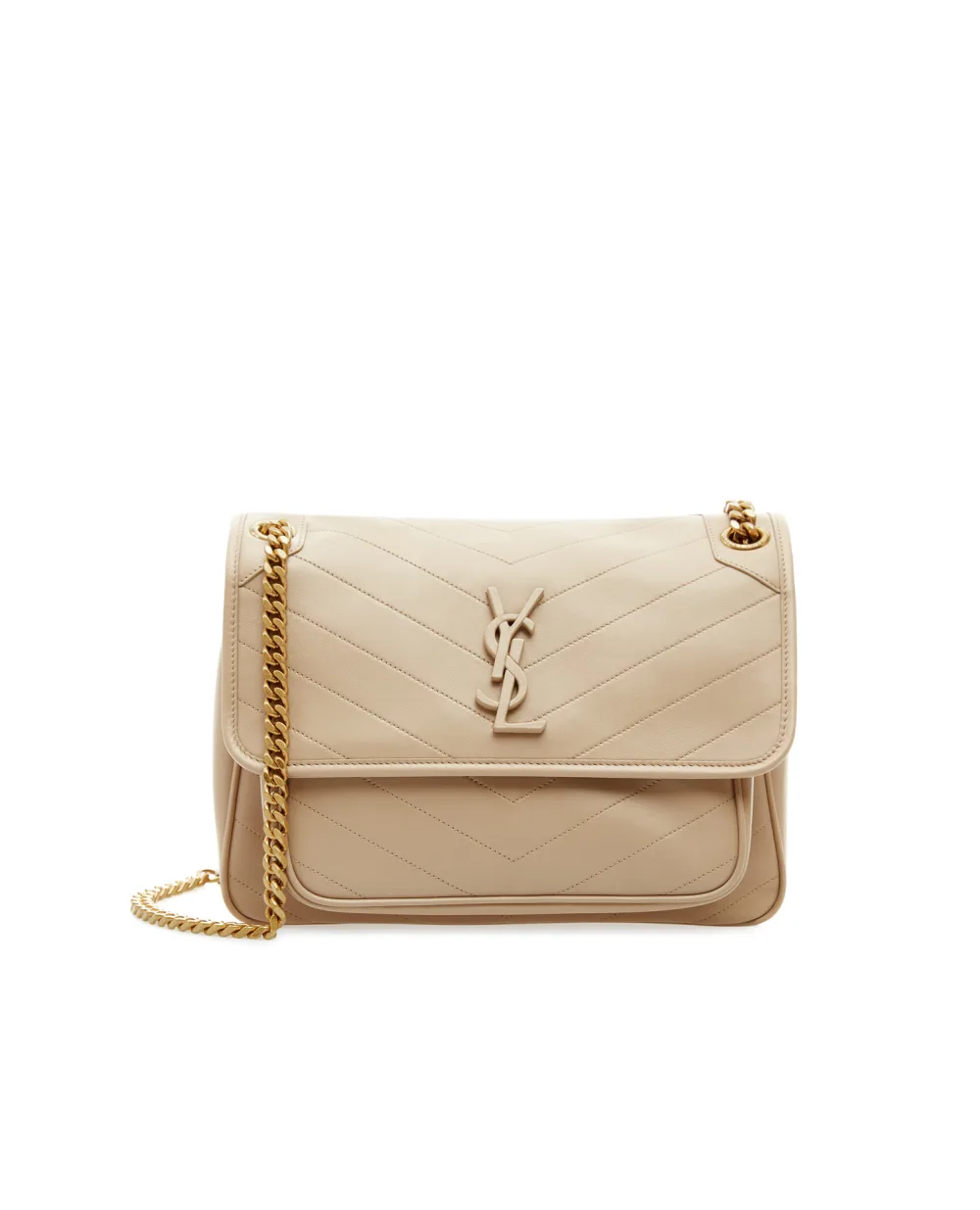 Кожаная сумка Niki Medium Saint Laurent 633158-1EL07, бежевый цвет • Купить в интернет-магазине Kameron