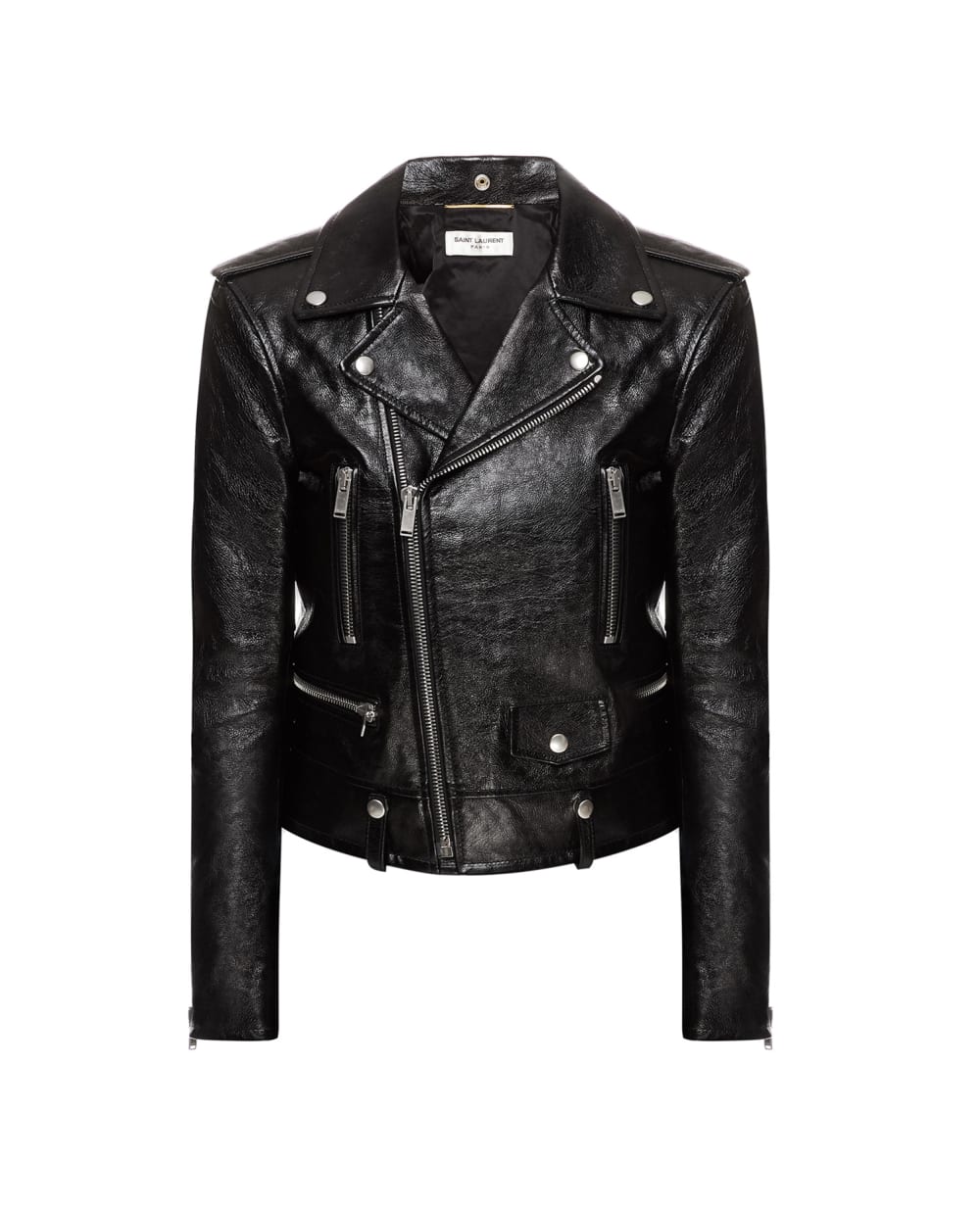 Кожаная куртка Saint Laurent 481862-YC2NI-, черный цвет • Купить в интернет-магазине Kameron