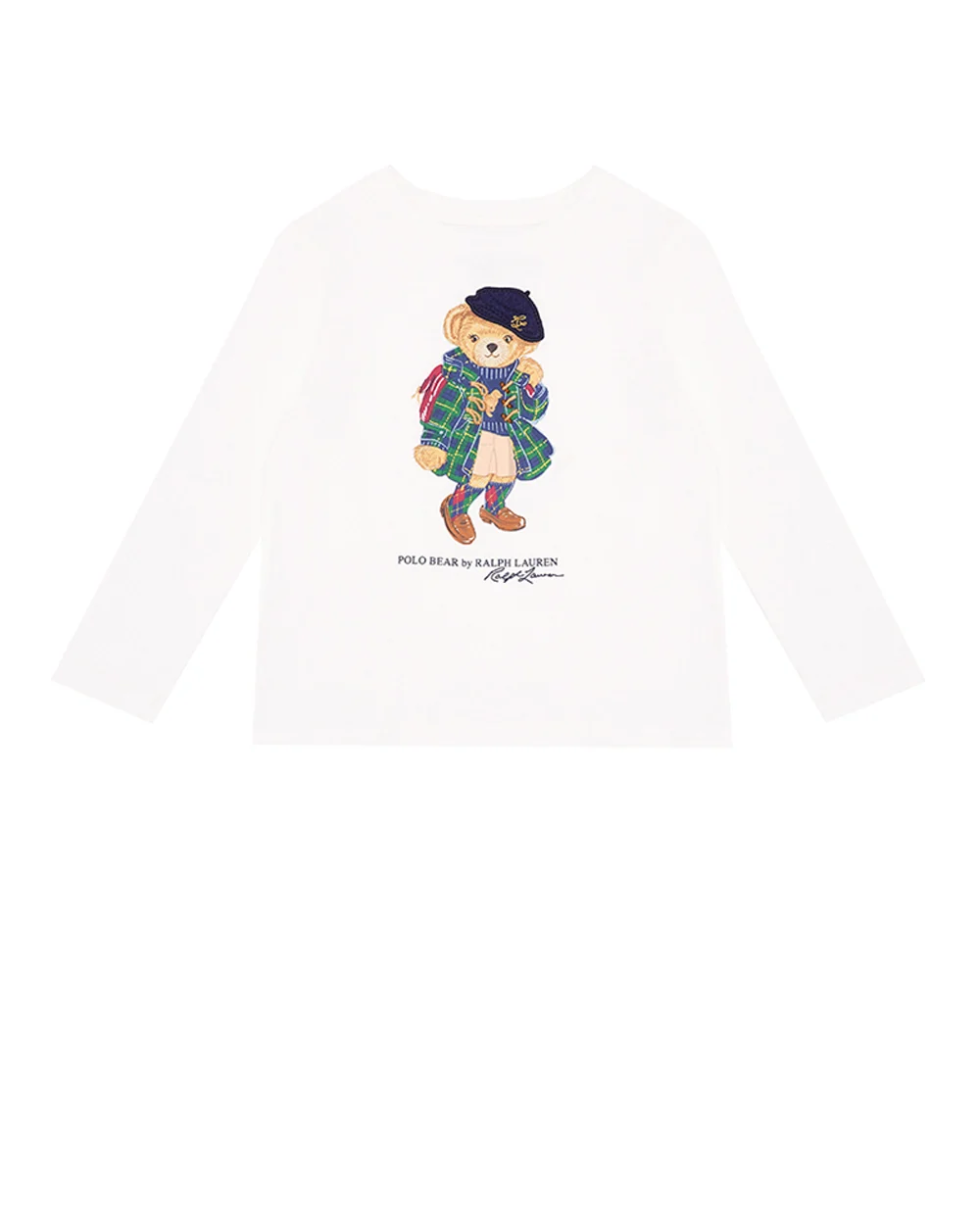 Детский лонгслив хлопковый Polo Bear Polo Ralph Lauren Kids 312916764001, белый цвет • Купить в интернет-магазине Kameron