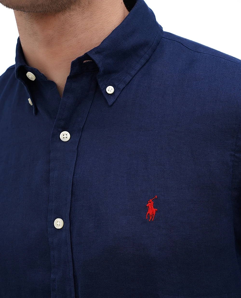 Льняная рубашка Polo Ralph Lauren 710794141002, темно-синий цвет • Купить в интернет-магазине Kameron