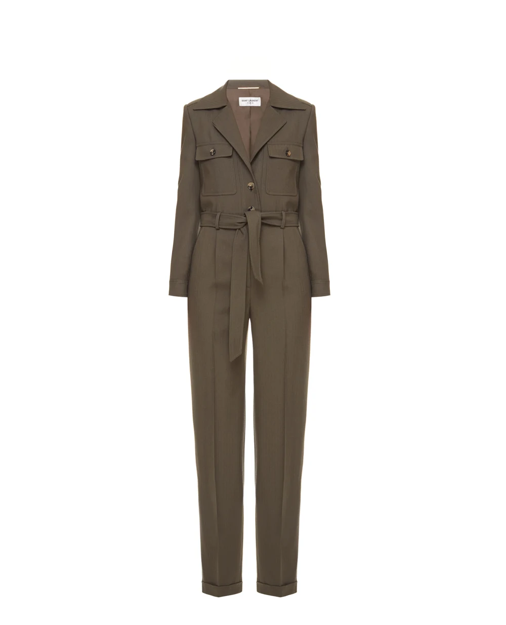 Шерстяной комбинезон Saint Laurent 655044-Y7C36, зеленый цвет • Купить в интернет-магазине Kameron
