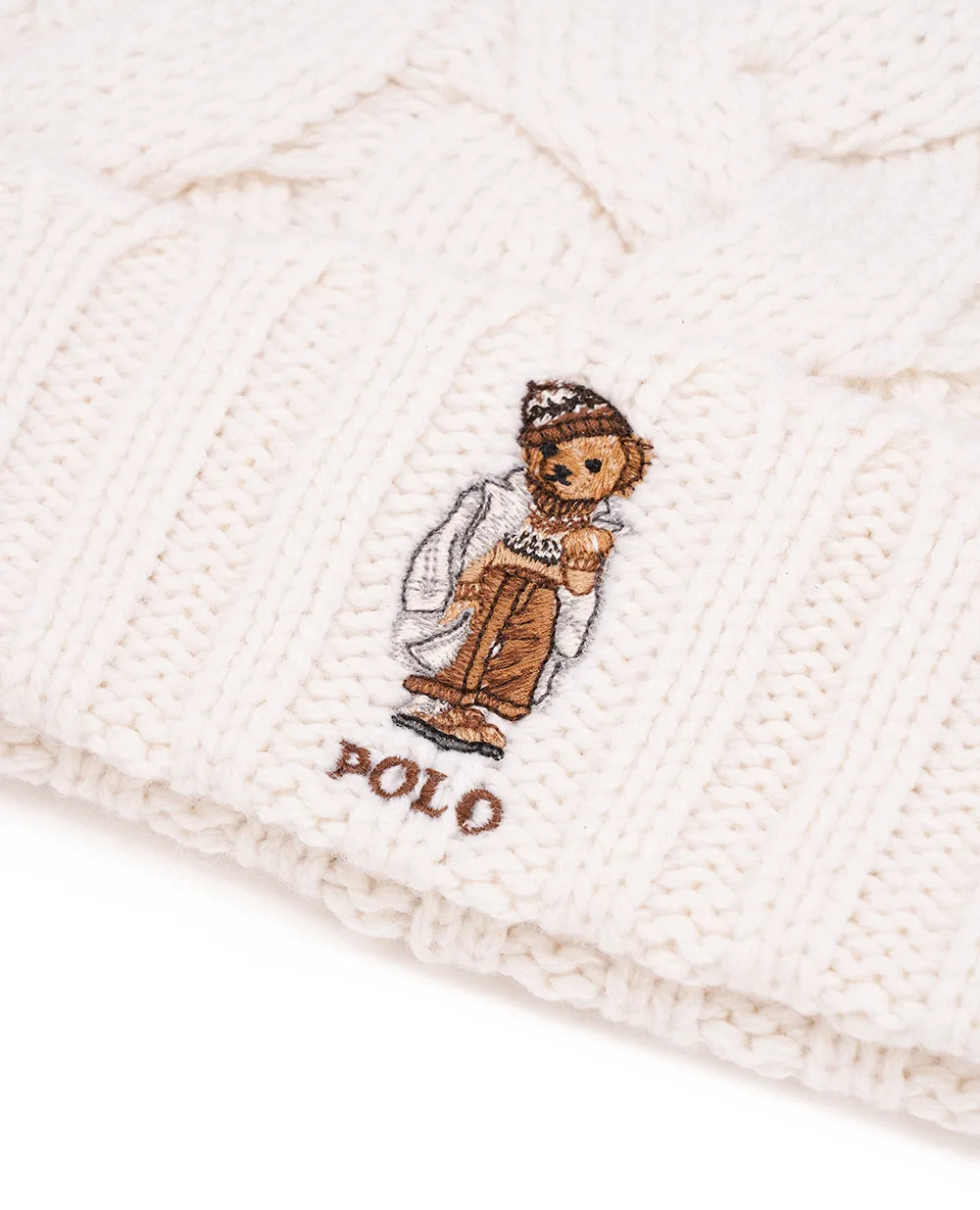 Шапка Polo Bear Polo Ralph Lauren 455931423001, молочный цвет • Купить в интернет-магазине Kameron