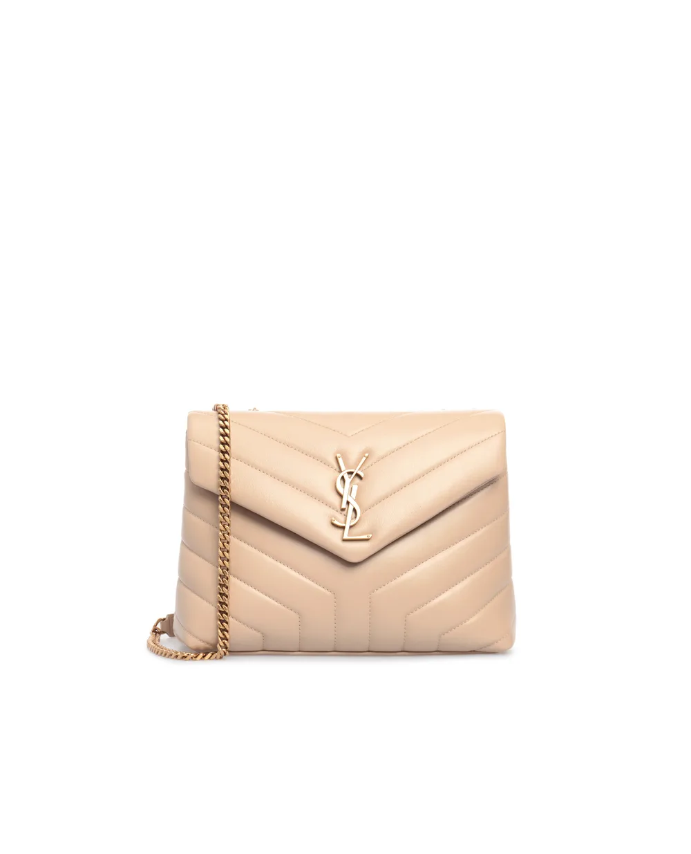 Кожаная сумка Loulou Small Saint Laurent 494699-DV727-, бежевый цвет • Купить в интернет-магазине Kameron