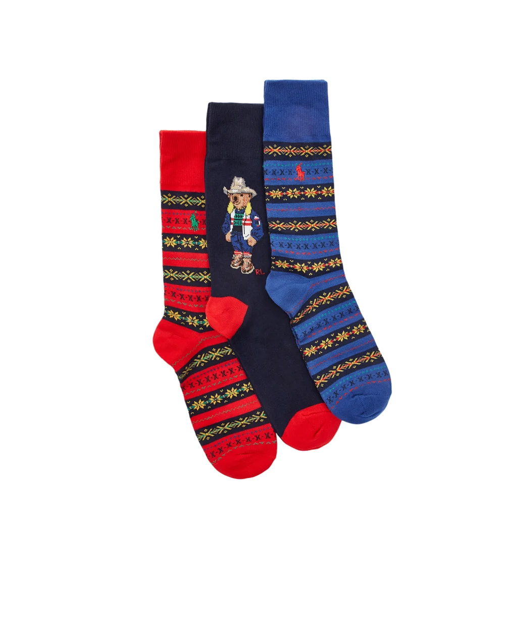 Носки (3 пары) Polo Ralph Lauren 449892861001, разноцветный цвет • Купить в интернет-магазине Kameron