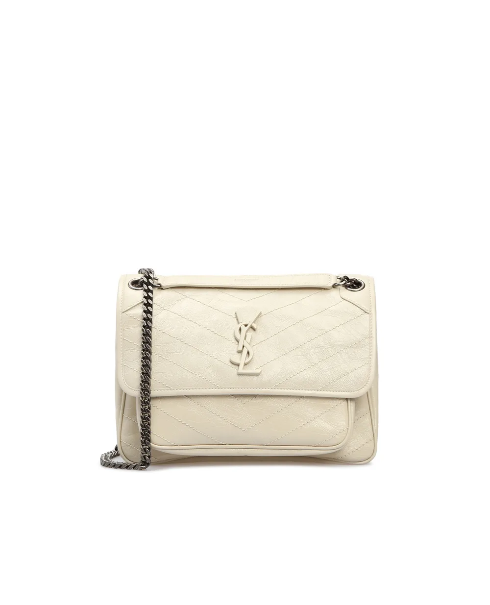 Кожаная сумка Niki Medium Saint Laurent 498894-0EN04-, белый цвет • Купить в интернет-магазине Kameron